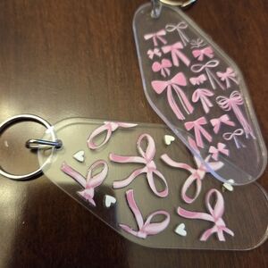Pink Ribbon Keychain Hand Made